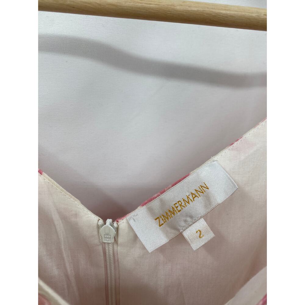 Zimmermann Multicolor Postcard Spliced Linen Midi… - image 4